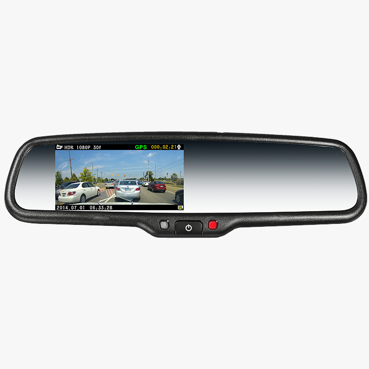 CV-043ABDVR Premium OEM Style 4.3” 1080P Full HD Replacement DVR Mirror with Dual Record/GPS Auto Brightness with Adjustable Guide Lines